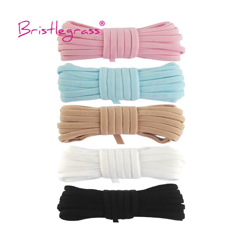 

BRISTLEGRASS 50 100 Yard by Roll 3/16" 5mm Nylon Skinny Elastics Tubular Cord Rope Spandex Bands Face Cover Ear Loop Sewing Trim