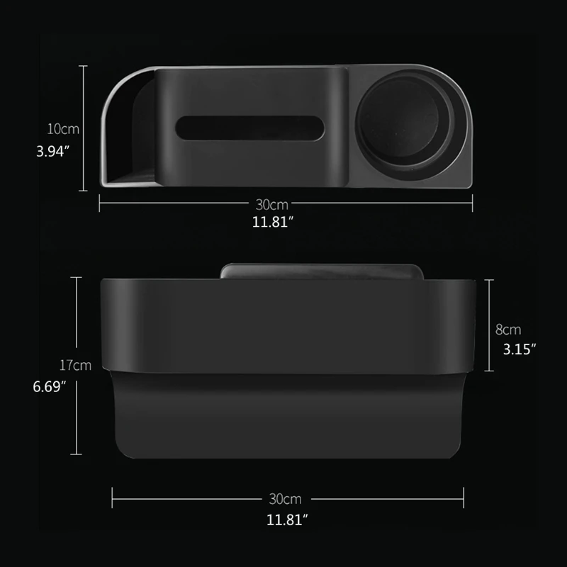

Q9QD 3 in 1 Premium Vehicle Seat Gaps Filler Auto Console Side Pocket Storage Box Wallets Keys Coins ABS
