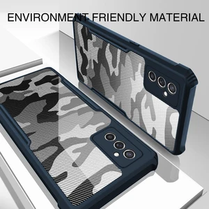 rzants for samsung galaxy m52 5g case hard camouflage cover tpu frame bumper half clear phone shell free global shipping