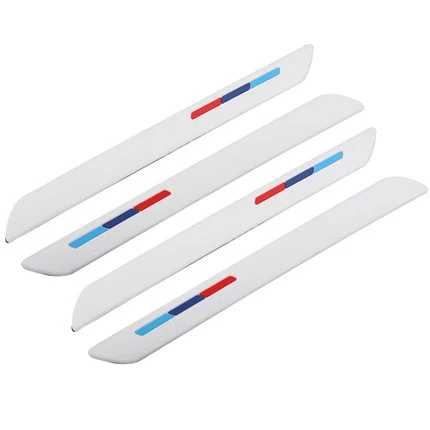 White 4PCS Универсальный автомобильный протектор переднего и заднего бампера, угловая Защита от царапин, резиновая черная Автомобильная накладка на бампер, защитный клей - Цвет: White 4PCS