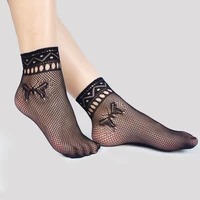 lolita flora womens summer sexy mesh silk knee sock for female ultrathin transparent nylon short socks with lace high plus size