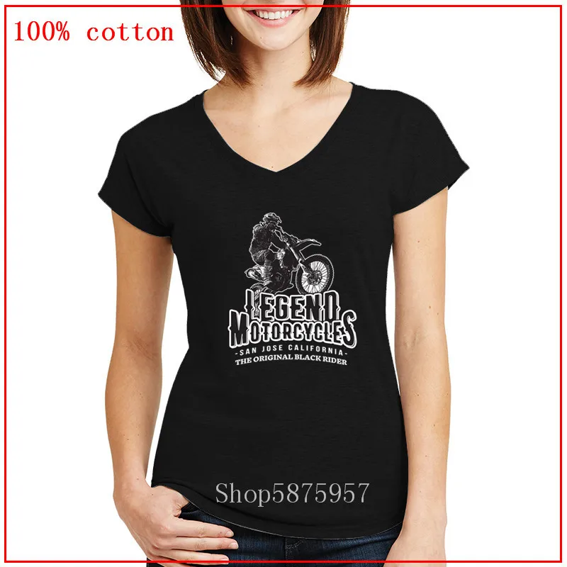 Футболка женская Винтажная с V образным вырезом и принтом Сан Хосе