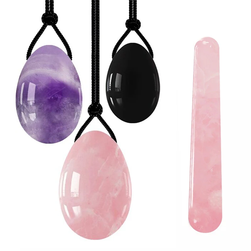 

Natural Jade Eggs rose kagel Balls Amethyst Yoni stress ball Exerciser Vaginal muscle Massager Dropshipping Chinese ball set