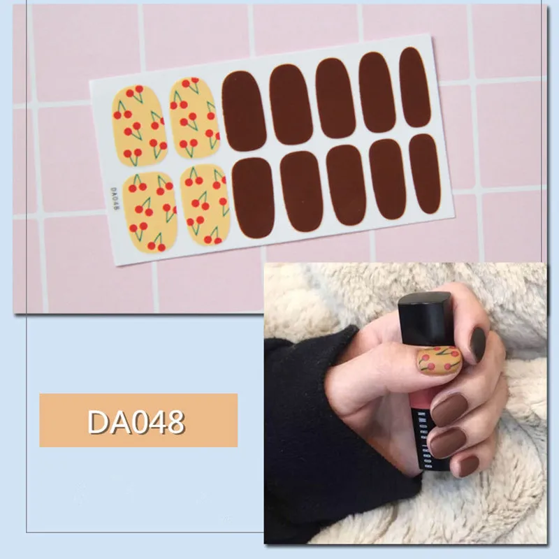 14 накладных наклеек для ногтевого дизайна самоклеящиеся наклейки с полным