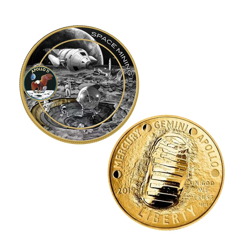 Коллектор Apollo 11 50 летняя годовщина позолоченные Коллекционные коллекционные