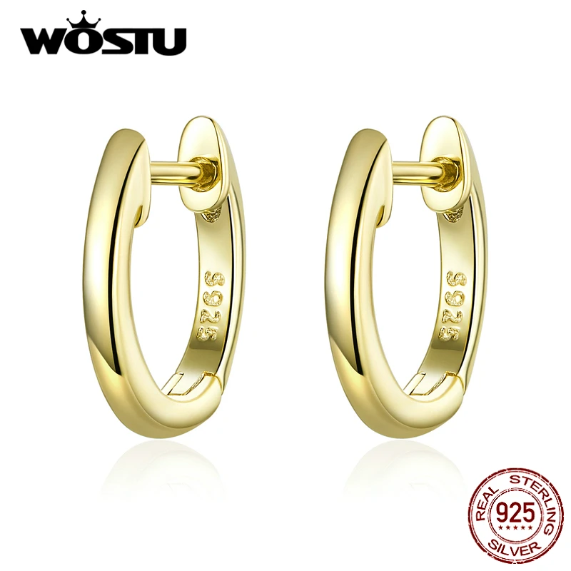 WOSTU/хит продаж 100% Настоящее серебро 925 пробы простые серьги для женщин модные