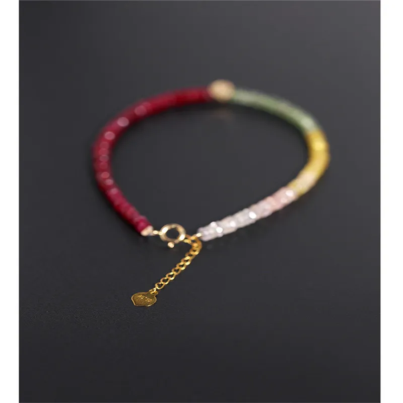 DMBS223 граненый рубиновый браслет женский день драгоценные камни натуральный