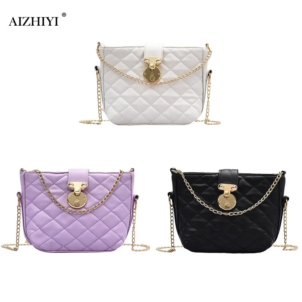 

Women Casual Bucket Shoulder Bag Lady Chain PU Leather Crossbody Handbag Pouch Fashion Exquisite Shopping Bag