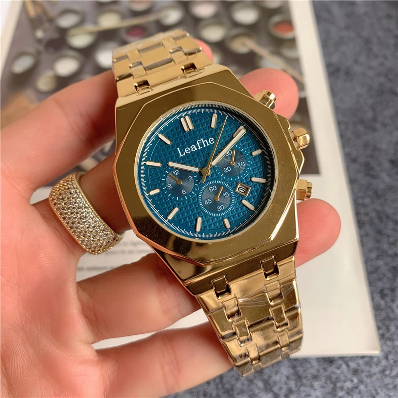 

Luxury brand watch stainless steel material butterfly clasp quartz watches