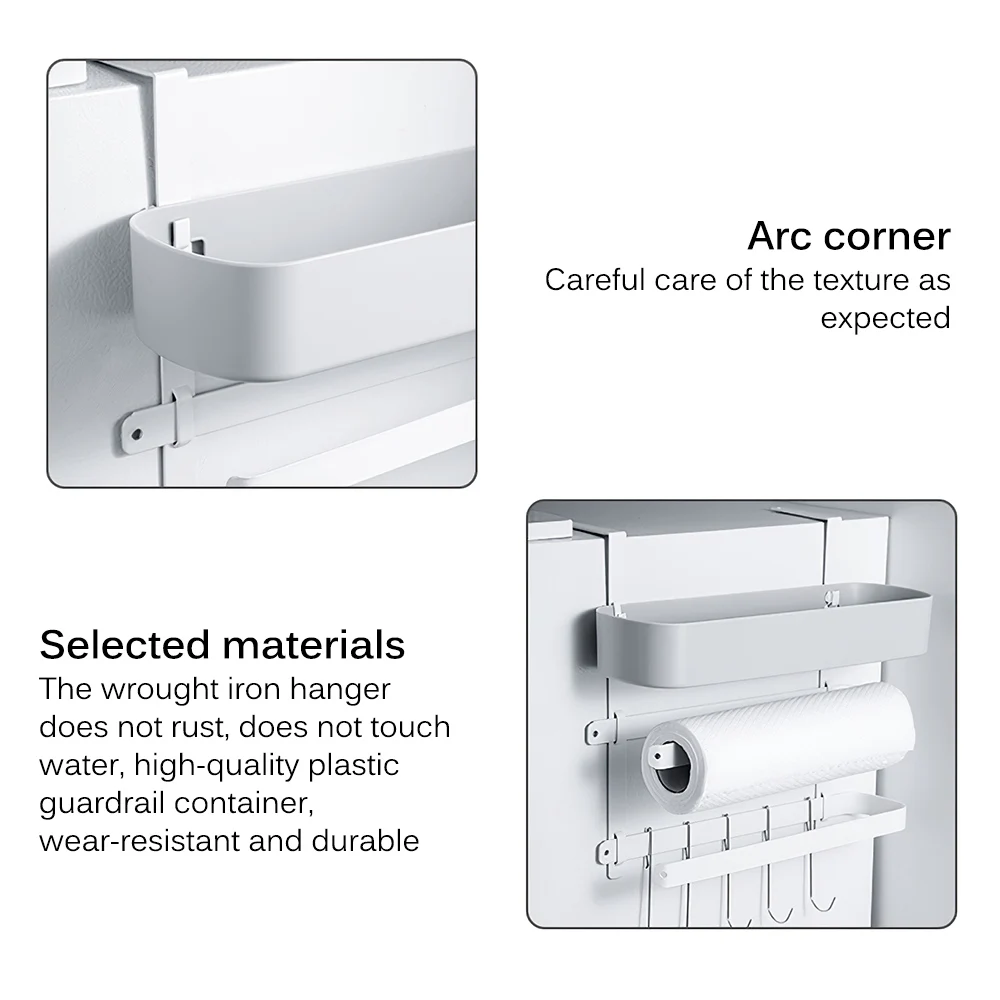 

Refrigerator Rack Fridge Side Shelf Multi-Layer Kitchen Wall Rack Multi-Functiona Wall Mount Spice Rack Storage Rack