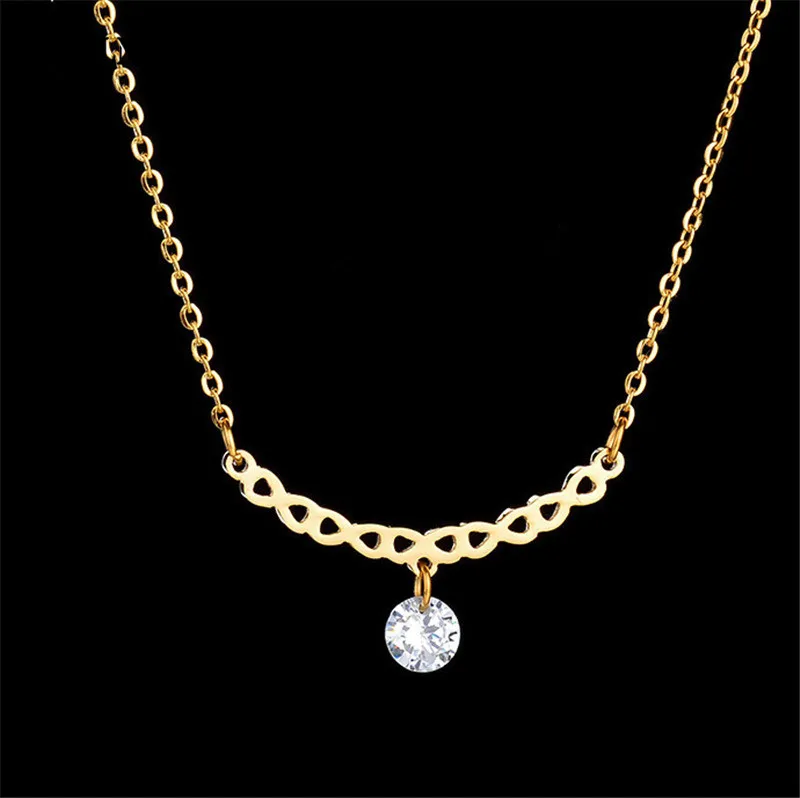 XLNT JEWELS 2019 австрийский кулон в виде знака бесконечности с кулоном золотого цвета