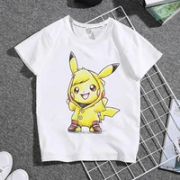 pokemon pikachu creativity boys clothes kawaii cartoons t shirt kids summer short sleeve shirt anime boys top fashion girls tops