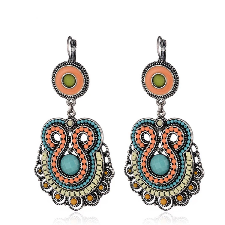 Новые Модные Этнические серьги в стиле ретро женские большие Подвесные ручной