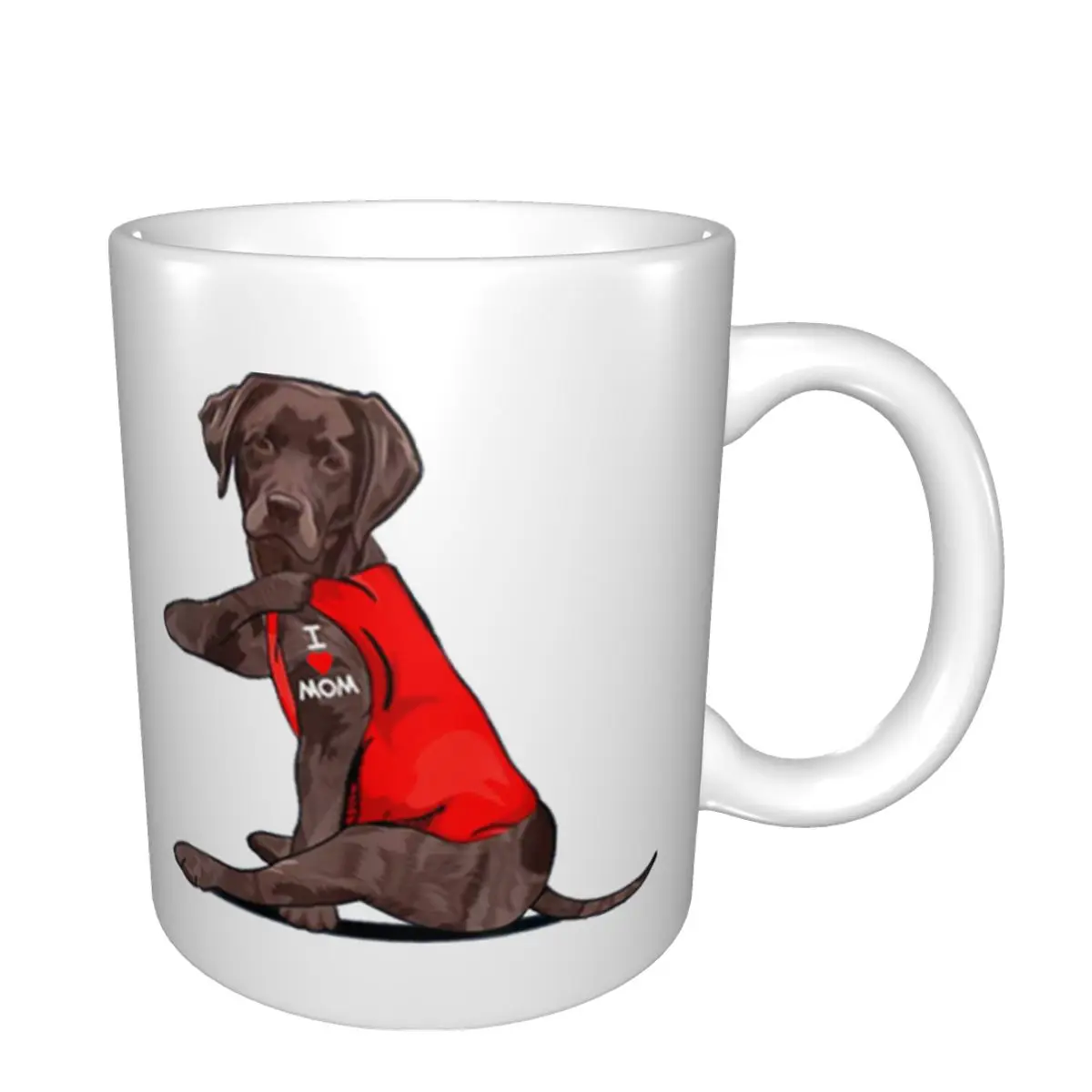 Top Original Chocolate Lab Labrador Mom Tattoo Funny Mama Mother Dog Gift Mug Coffee Cup |