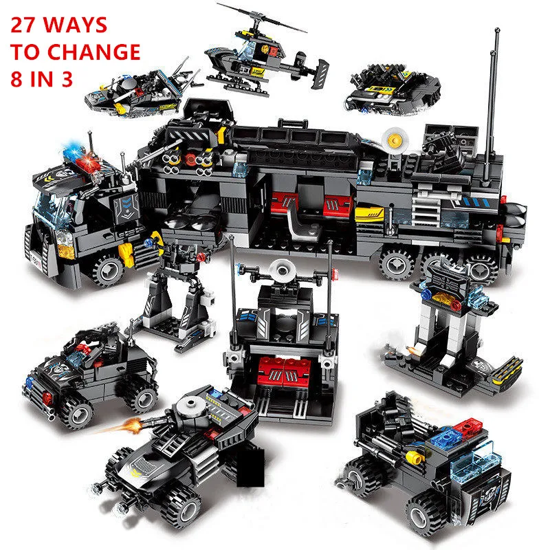 2020 Рождественский подарок на день рождения 695 шт. строительные блоки грузовик