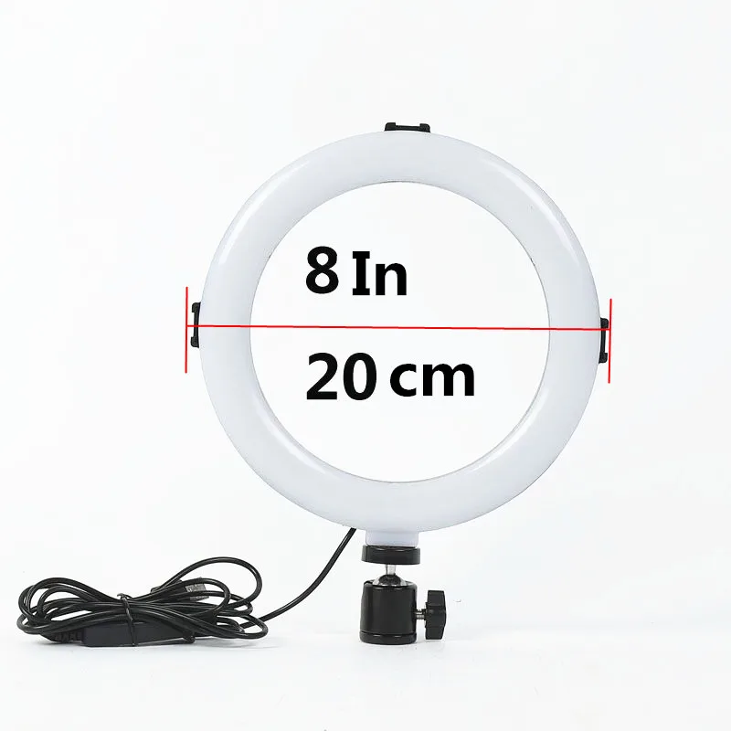 2020 новый дизайн 8 дюймов светодиодный селфи кольцо светильник с Штатив для