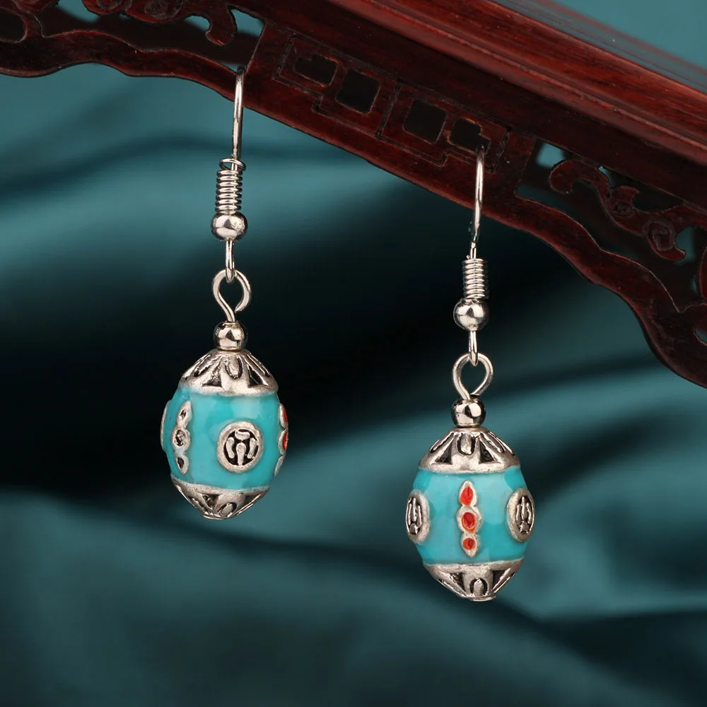 Китайские Этнические антикварные висячие серьги винтажные новые для женщин