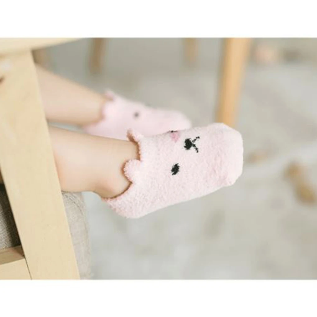 

5 Pair Non-slip Baby Socks Autumn Winter Coral Fleece Socks Warm Toddler Boy Girls Floor Infant Thicken Sock