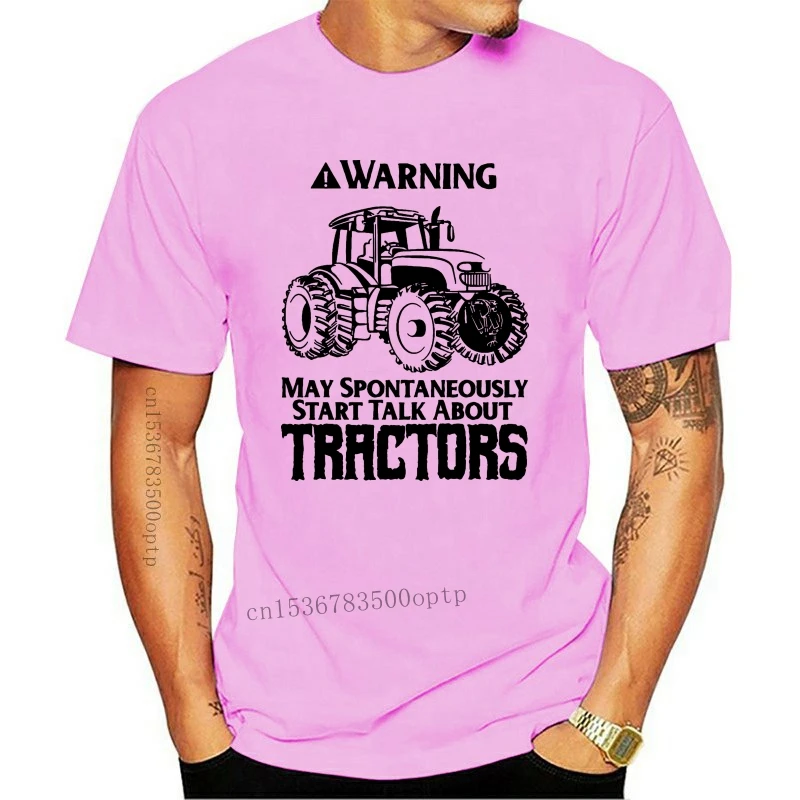 

New 2021 2021 Letter Tee Shirt Mens Ladie Top Quality Warning May Spontaneously Talk About Tractors T-Shirt For Men Tops Tees To