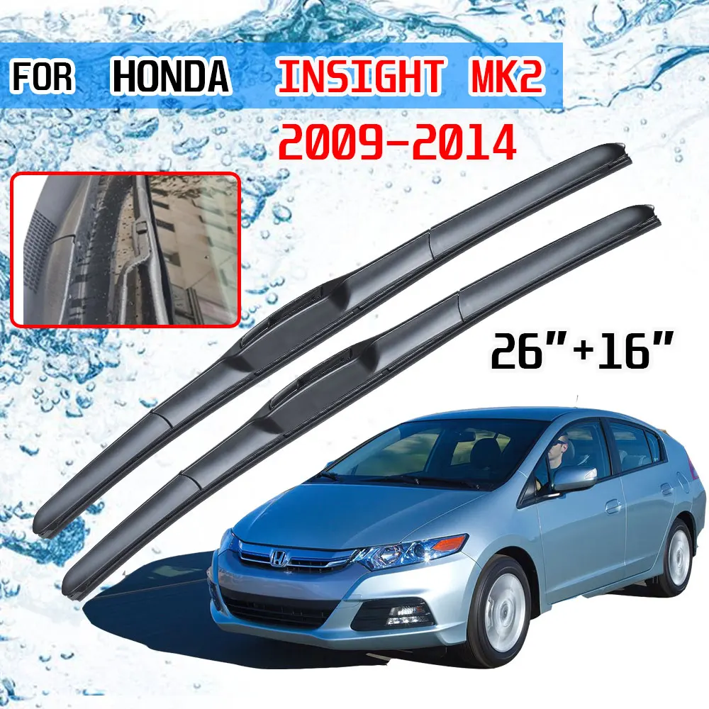 

For Honda Insight 2009 2010 2011 2012 2013 2014 MK2 ZE2 ZE3 Accessories Car Front Windscreen Wiper Blades Brushes U J Hook