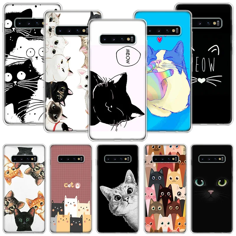 Funda de teléfono con dibujo de gato para Samsung Galaxy, carcasa bonita...