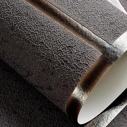 

Framework Geometric Metallic with Shimmer Tones Effect leather Thick Wallpaper grid coffee grey white silver