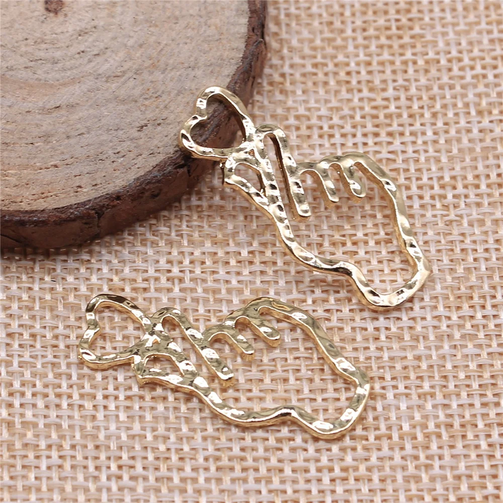 

3Pcs 17x34mm High Quality Kc Gold Color Love Heart Gesture Charms For DIY Jewelry Making DIY Handmade Jewelry