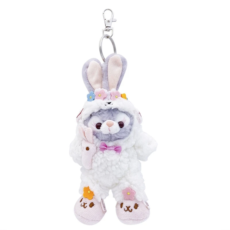 

Fluffy Rabbit Key Ring Cute Rabbit Handbag Pendant Key Chain Soft Plush Charm Bag Keyring Decoration Fluffy Bunny Keyring Keycha
