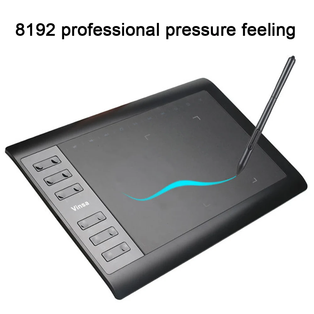 

Graphics Drawing Tablet VIN1060PLUS 10x6 Inch 12 Express Keys 8192 Levels Battery-Free Digital Drawing Pad for Computer
