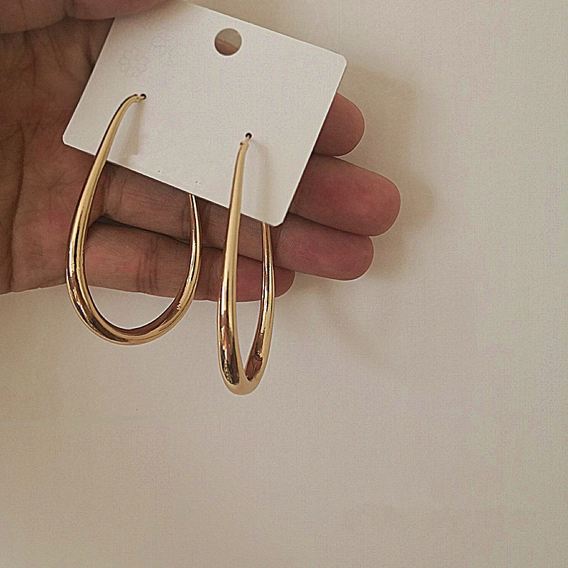 Женские серьги-кольца AOMU корейские круглые серьги золотого и металлического