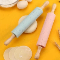 80hotrolling pin non stick eco friendly wooden handle pastry tools kitchen roller for home