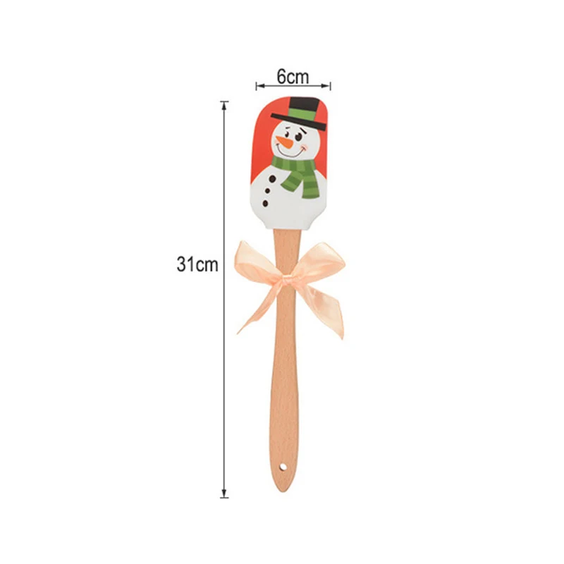 Christmas C VOGVIGO кисти, кухонная утварь, 1 шт., Кондитерские инструменты, силиконовая лопатка, скребок для выпечки, крем, масло, ручка для торта, металлическая кулинарная лопатка для торта - Цвет: Christmas C