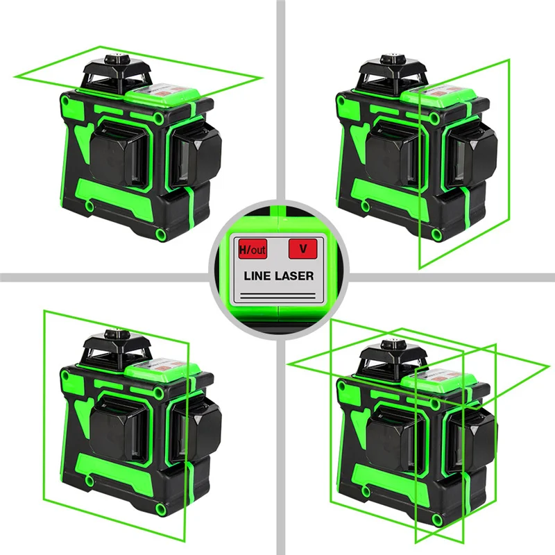 NVZHANGCHEN Laser Level 12 Lines 3D Self-Leveling 360 Horizontal And Vertical Cross Super Powerful Green | Инструменты