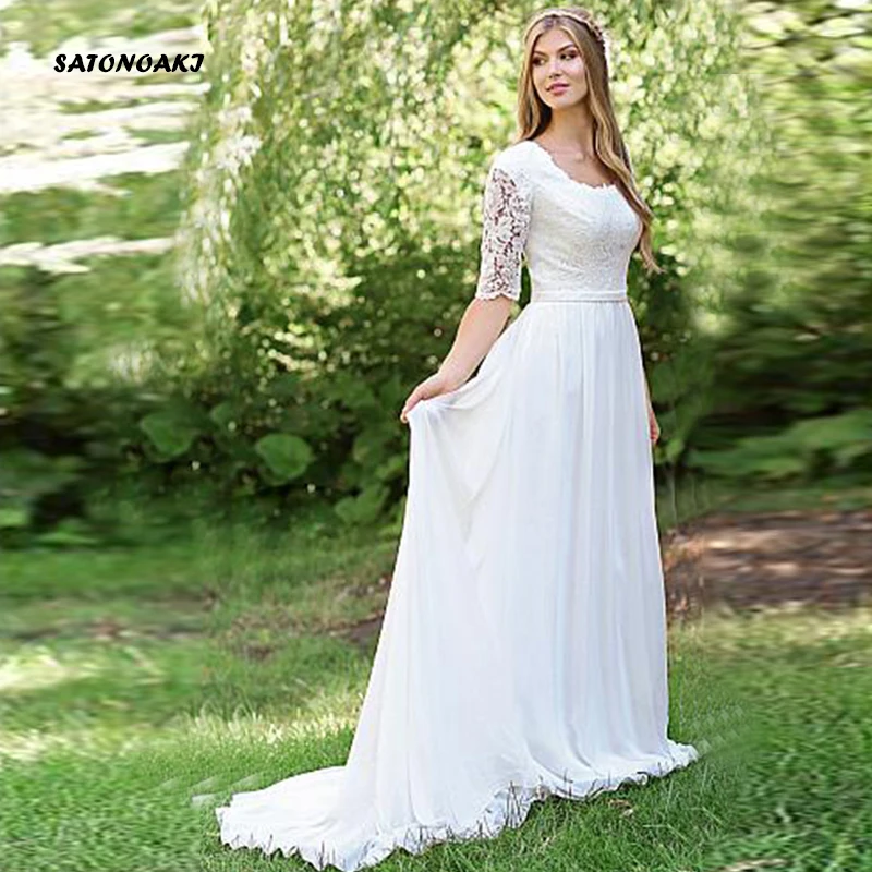Женское свадебное платье It's yiiya белое или цвета слоновой кости с рукавами до