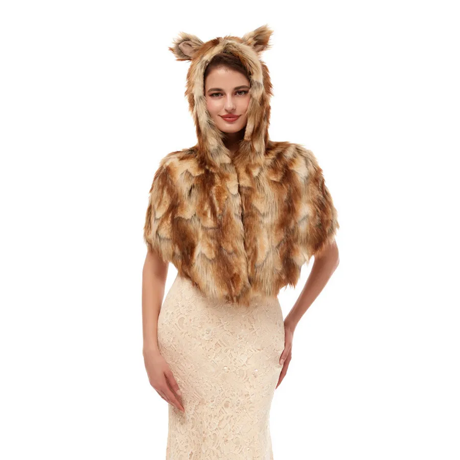 Новая модная свадебная накидка с капюшоном и болеро jaevini Зимние Свадебные пальто