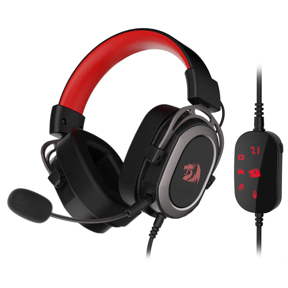 

Проводная игровая гарнитура Redragon H710 Helios USB-7,1 объемный звук-амбушюры из пены с эффектом памяти-драйверы 50 мм-Съемный микрофон