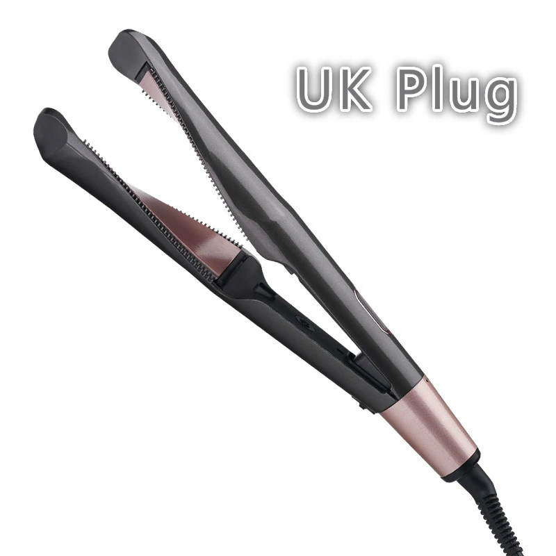 UK Plug Портативные профессиональные электрические щипцы для завивки волос 2 в 1 Спиральные выпрямители для волос выпрямитель для волос плоские утюги керамический инструмент для укладки - Цвет: UK Plug