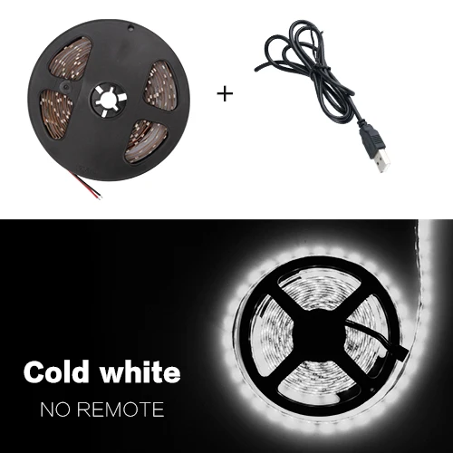Cold white USB Светодиодная лента DC 5 В гибкий светильник 60 Светодиодный s SMD 2835 50 см 1 м 2 м 3 м 4 м 5 м Мини 3Key настольный декор лента ТВ фоновый светильник ing - Испускаемый цвет: Cold white