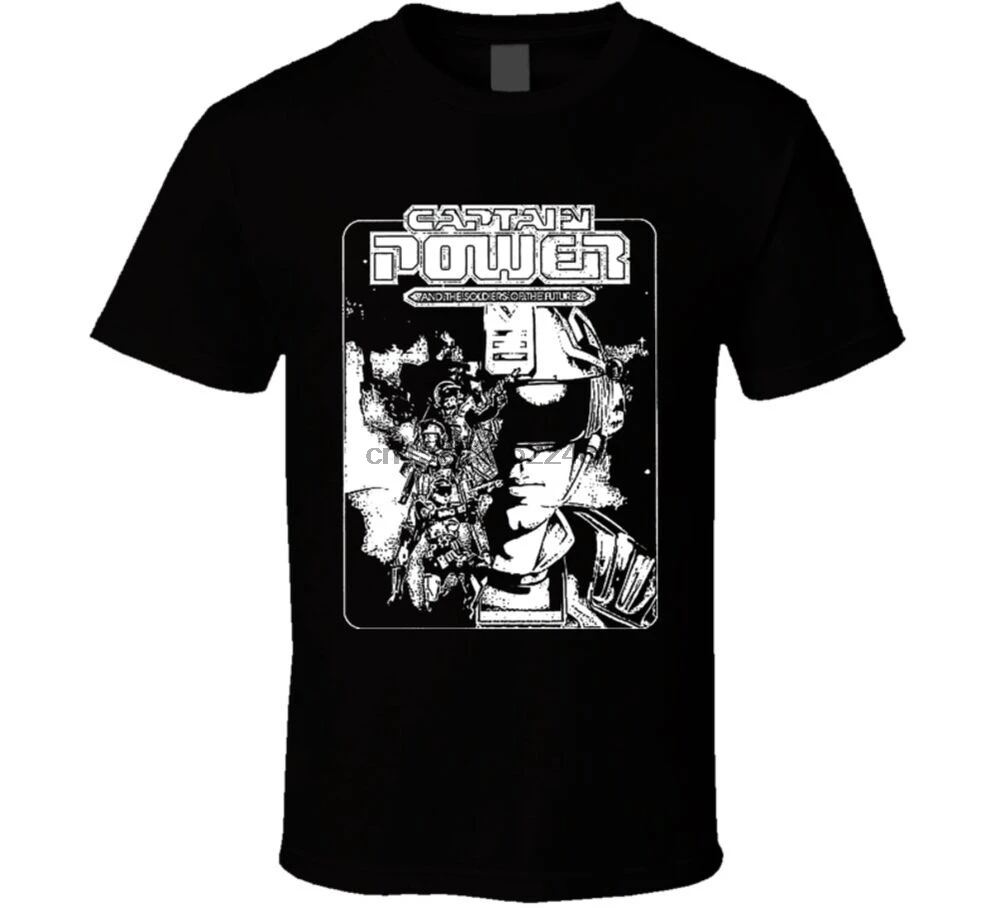 Классическая футболка капитан Пауэр для ТВ-шоу и фильмов | Мужская одежда