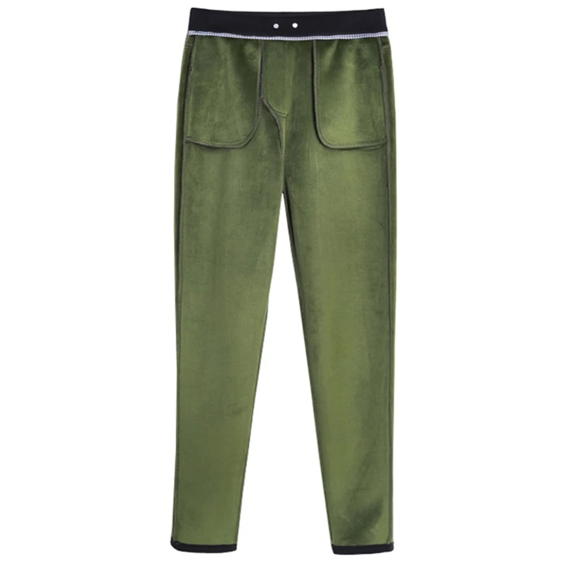 

Women High Waist Black Pencil Pants Thick Fleece Lined Stretch Skinny Trousers J78E