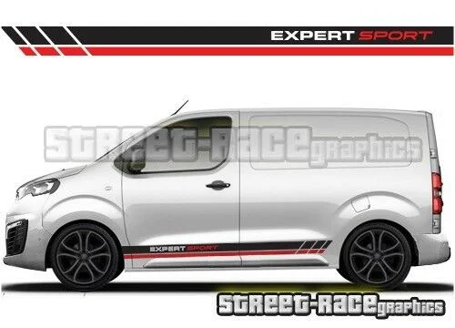 

For x2 Peugeot Expert van 008 side racing stripes graphics stickers decals vinyl GTI