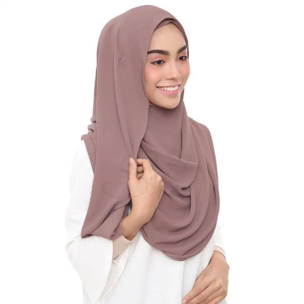 Мусульманский женский шифоновый хиджаб с пузырьками малайский дизайн