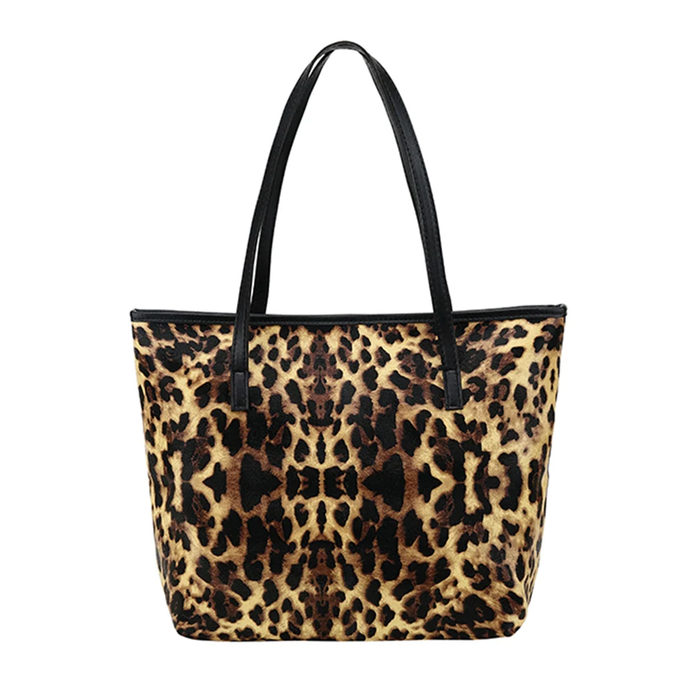 

Retro PU Leather Shoulder Tote Bag Casual Women Animal Pattern Shopping Handbags Popular Simple Female Daily Bag