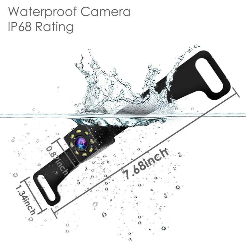 

1Pc 8 LED Professional Vehicle Safety Driving Equipment Vehicle Camera Back Sight Camera with Scaleplate (Black)