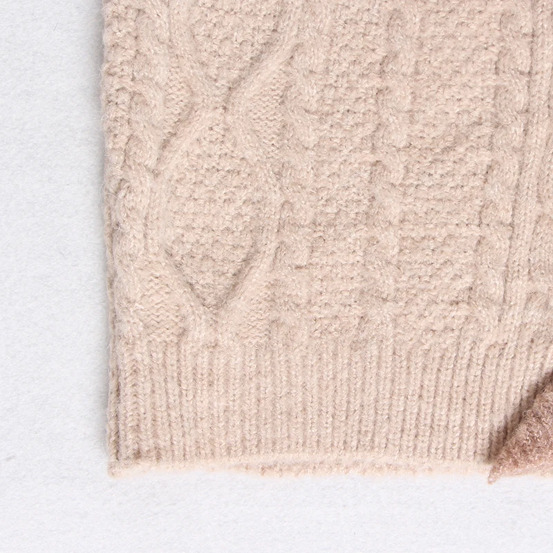 TWOTWINSTYLE женский свитер в стиле пэчворк с оборками v-образным вырезом и