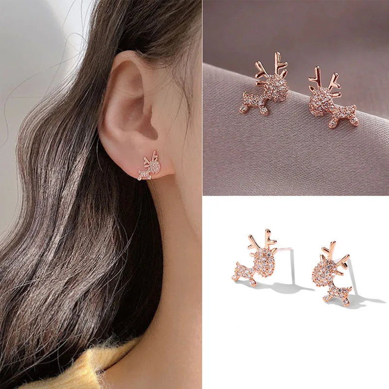 

Fashion Deer Stud Earrings for Women Cute Elk Animal Earrings Ear Stud Jewelry Kids Merry Christmas Accessories Gifts Bijoux