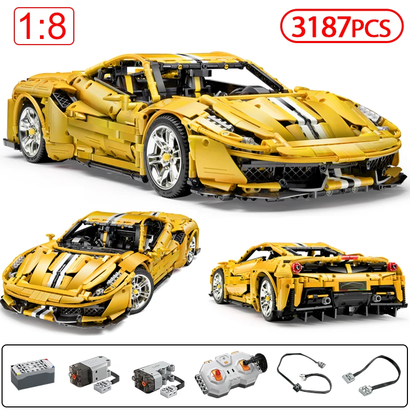 

City Technical RC Car Sports Speed Model Building Blocks Remote Control Vehicle Bricks Set DIY Toys for Children Boys Gifts