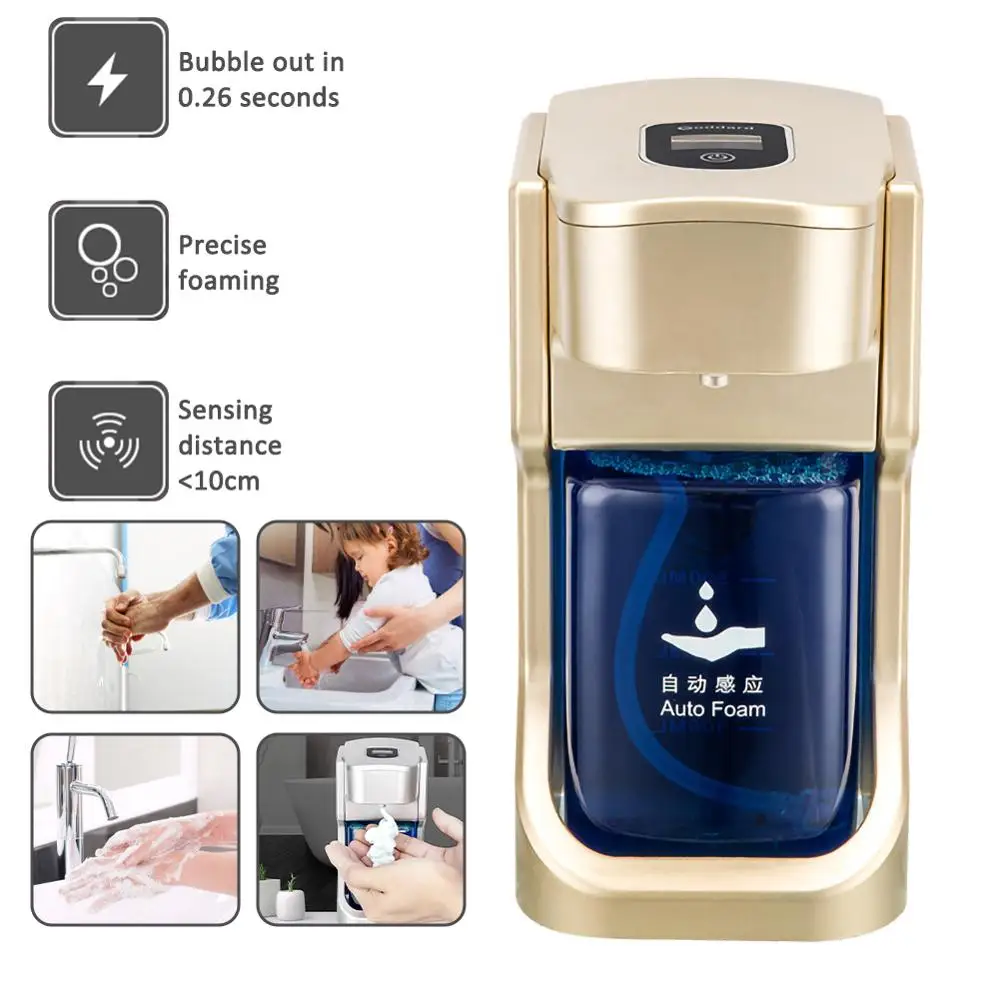 

450ML Automatic Soap Dispenser Touchless Foaming Infrared Motion Sensor Hands-Free Soap Pump Dispenser For Bathroom Kitchen