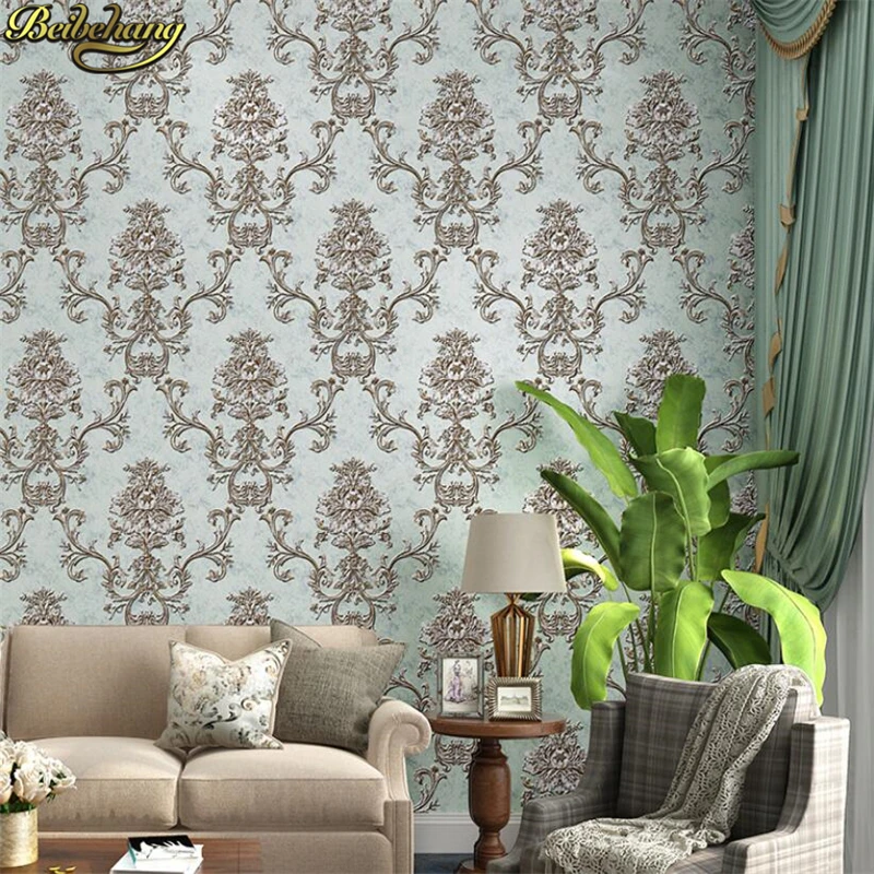 beibehang papel de parede 3d wallpaper for walls Europe Glitter Vintage Damask Wallpaper roll Covering non-woven wall papers |