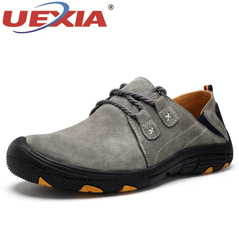

UEXIA Handmade Suede Leather Casual Shoes Men Loafers Men Shoes Breathable Non-slip Outdoor Training Walking Zapatos Sneakers